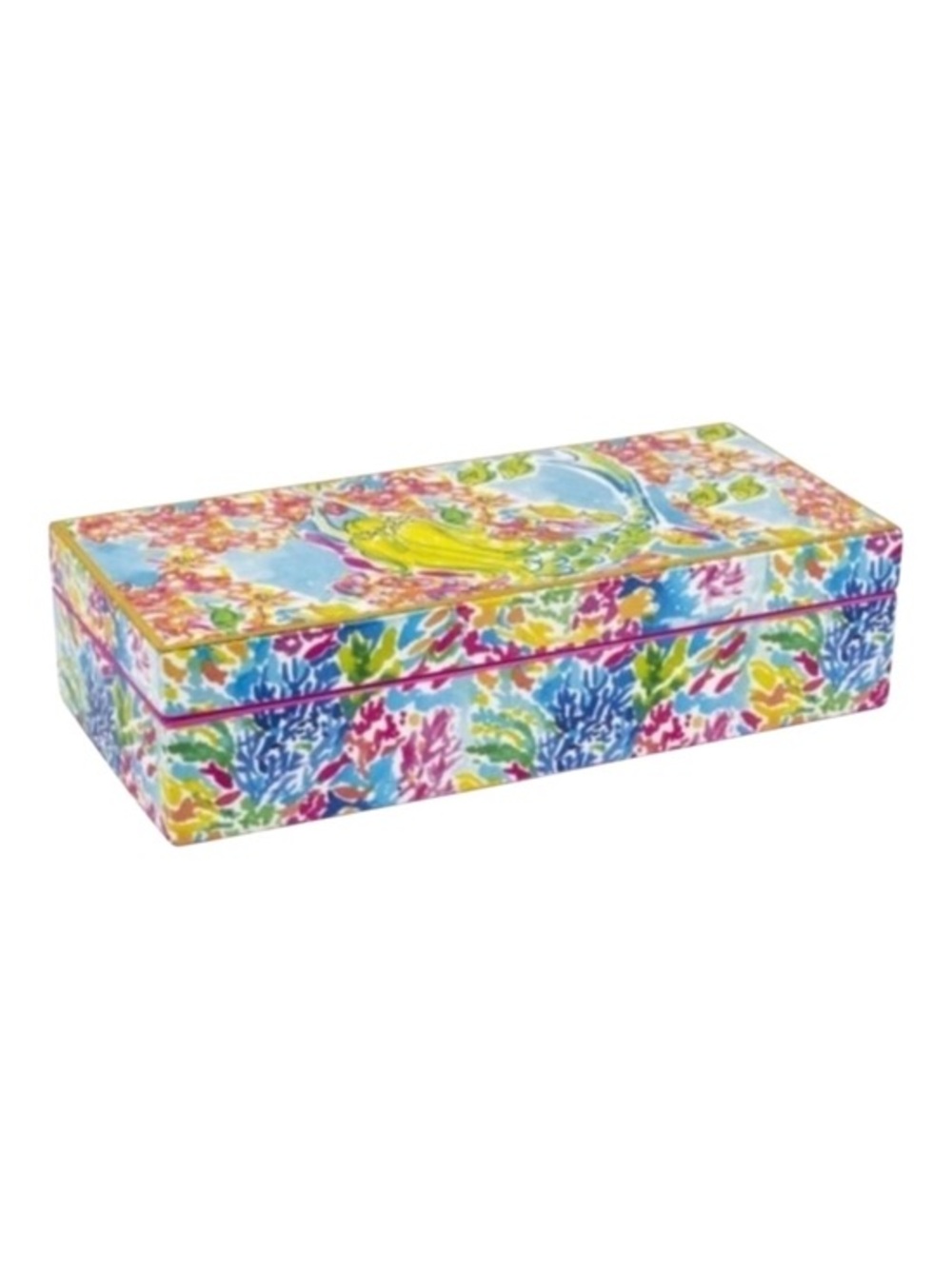 Lilly Pulitzer Colorful Mermaid Cove Floral Trinket Jewelry Box